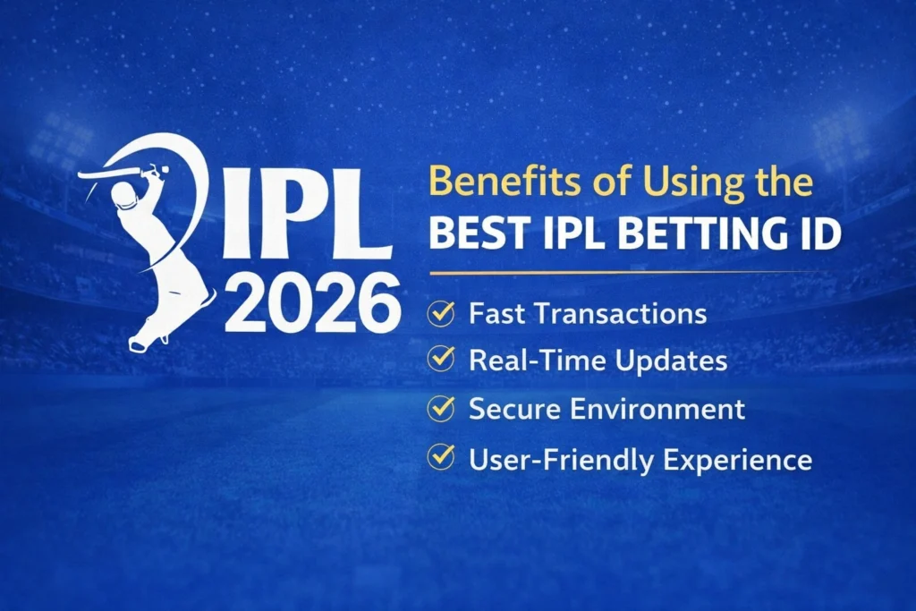 Benefits of Best IPL Betting ID 2026 banner with IPL logo and key advantages