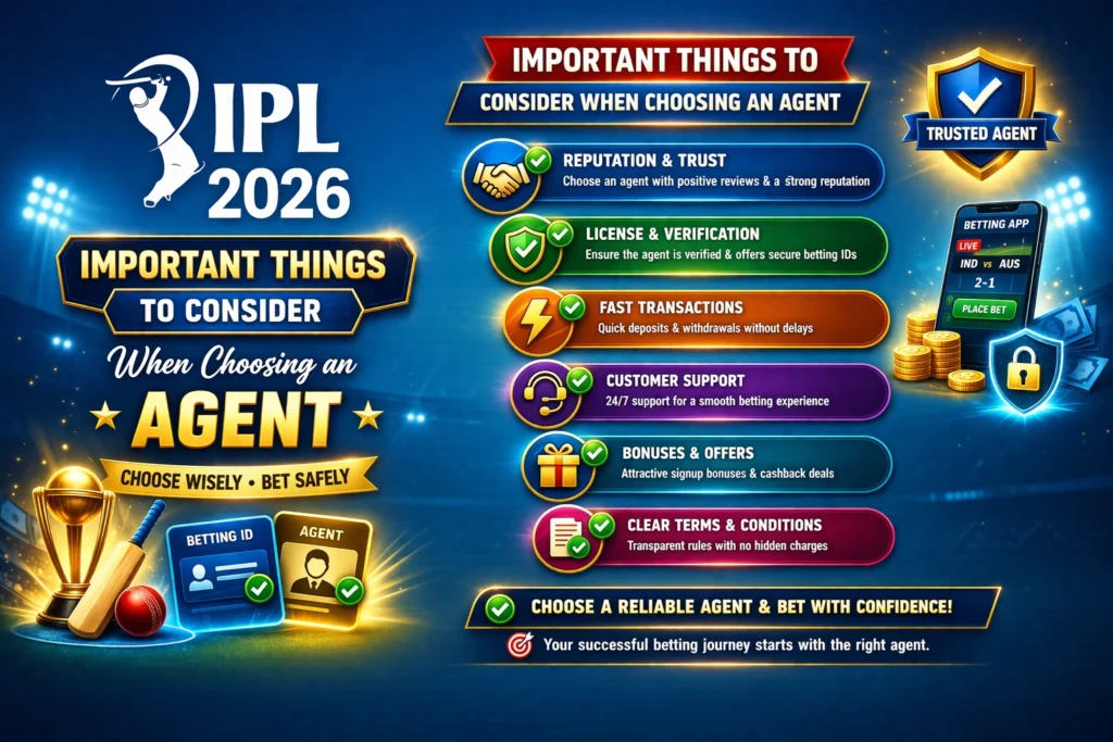 Important things to consider when choosing an agent for Best Sport Betting ID with IPL 2026 logo