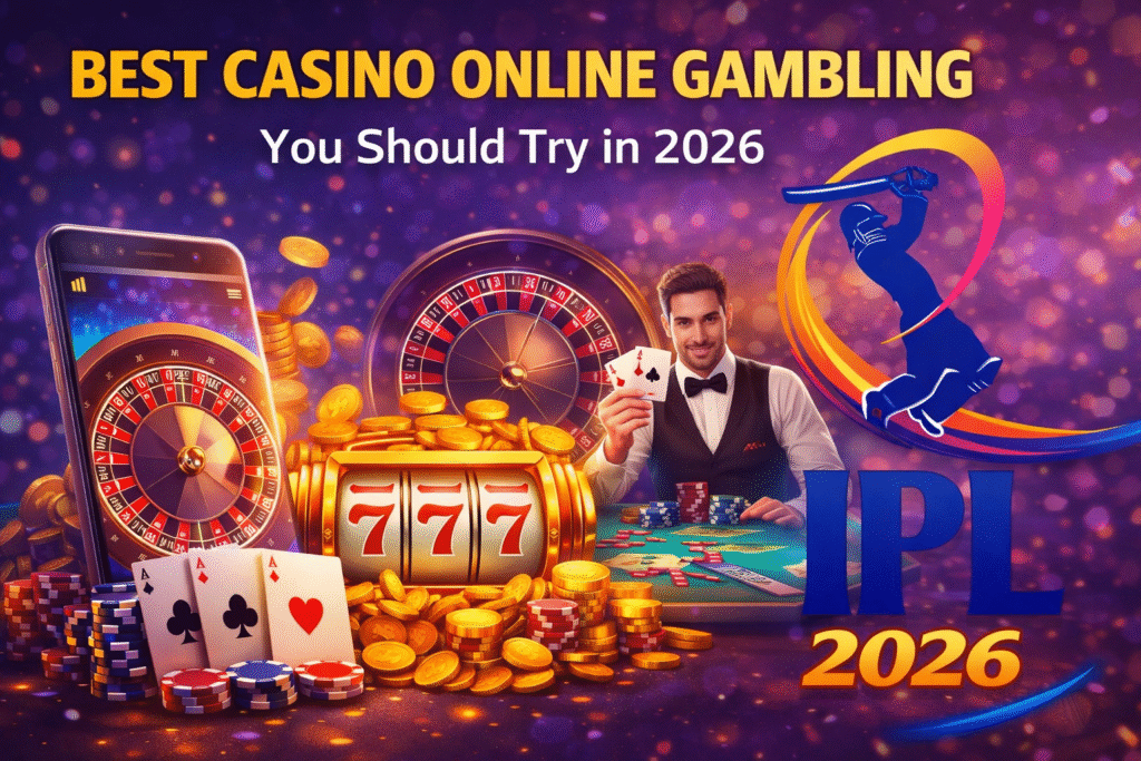 Best casino online gambling games 2026 with IPL logo, slot machine, roulette, poker and live dealer