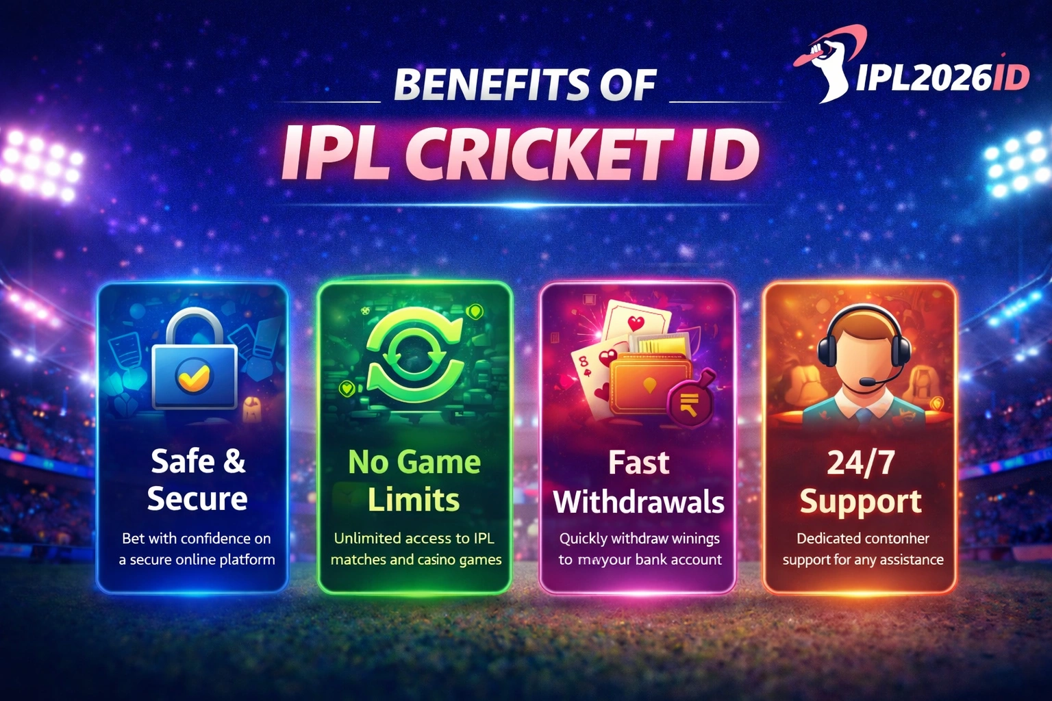 Benefits of IPL Cricket ID including secure betting fast withdrawals and 24/7 support