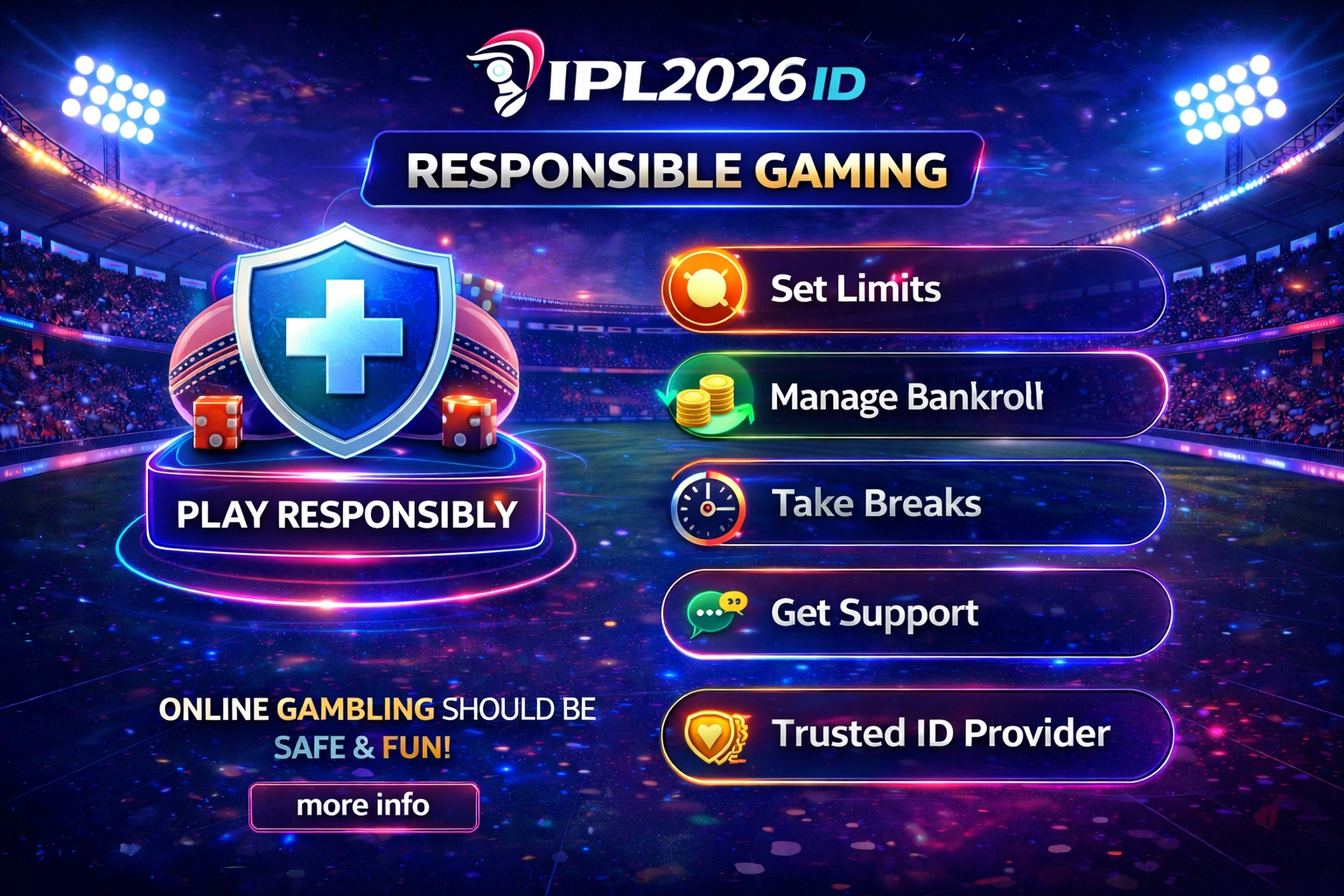 Responsible gaming for online betting games with IPL Cricket ID