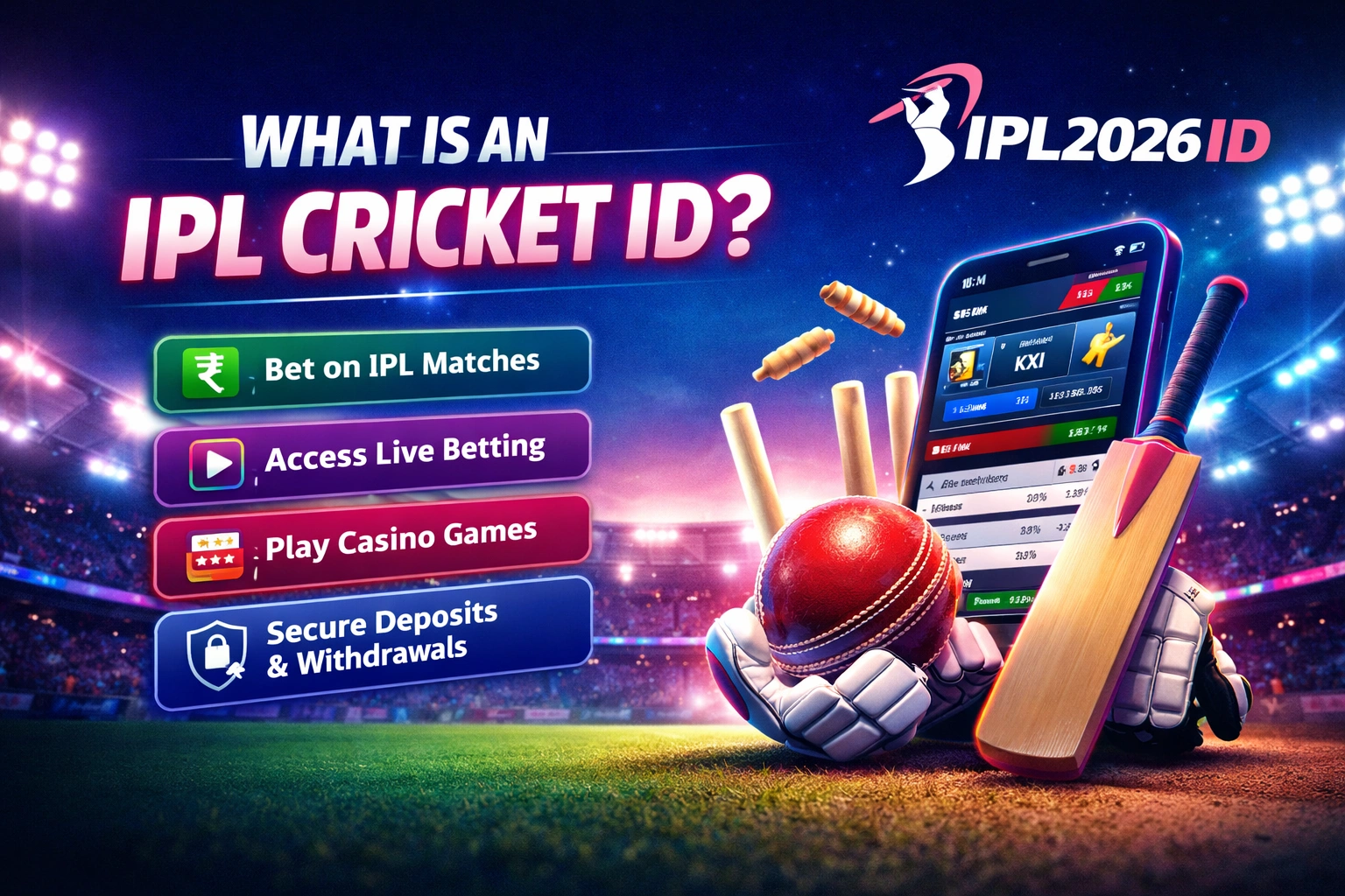 What is IPL Cricket ID – Online IPL betting account guide with IPL2026ID logo